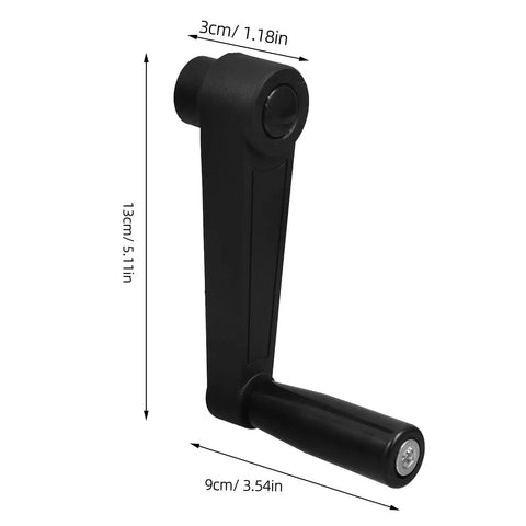 Foldable Crank Handle Nylon Rotary Grip For Milling Machine And Lathe Ergonomic Non Slip textured grip with dimensions displayed.