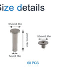 Top Shelf Nickel Plated Chicago Binding Screw Set Of 60 Double Cap Standoff Bolts 5 mm X 20 mm Phillips Round Head fastener size details