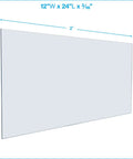 Tempered Glass Shelf Set of 2 12 Inch Wide by 24 Inch Long Three Sixteenth Inch Thick Clear Shelves for Bathroom Kitchen Cabinets Durable Sleek Dope Storage Solution, 12x24x3/16 in clear glass
