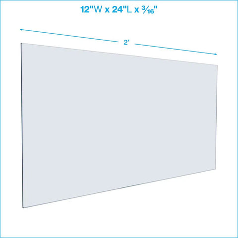 Tempered Glass Shelf Set of 2 12 Inch Wide by 24 Inch Long Three Sixteenth Inch Thick Clear Shelves for Bathroom Kitchen Cabinets Durable Sleek Dope Storage Solution, 12x24x3/16 in clear glass