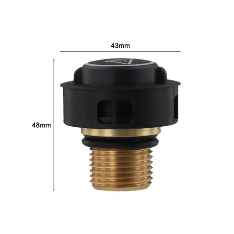 Brass Steam Cleaner Safety Valve With Black O Ring, Easy Install Replacement Part for High Pressure Steam Cleaners, 43x48mm