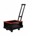 Foldable Grocery Trolley With Basket Hand Push Cart With Long Handle And Detachable Panel, Quiet Swivel Wheels, Lightweight Black Utility Wagon For Shopping And Your Everyday Hauls On The Go, black