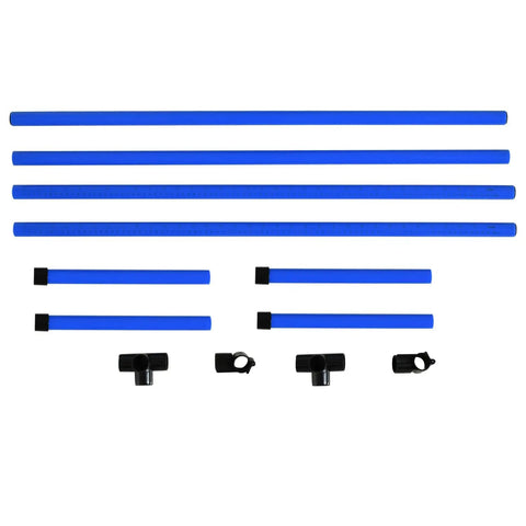 4 Piece Dog Agility Jump Set with blue ABS poles and connectors for versatile training, including a carry bag, stable design for outdoor use.