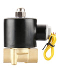 Side view of Three Eighths Inch Brass Electric Solenoid Valve 12 Volt DC Normally Closed For Water And Air Lines Model 2W 040 10