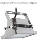 Onythral RGB LED Flood Light for Garden Lighting Remote Control close-up showing the gray metal housing and mounting bracket.