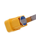 Top Shelf Non Contact Voltage Tester Picks Up 40 To 600 Vac Hella Precise Line Finder showing yellow casing and battery compartment.