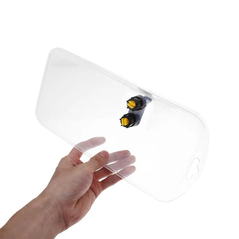 Electric Sprayer Nozzle With Windproof Shield For High Pressure Atomizing Mist, handheld view of clear shield and nozzle