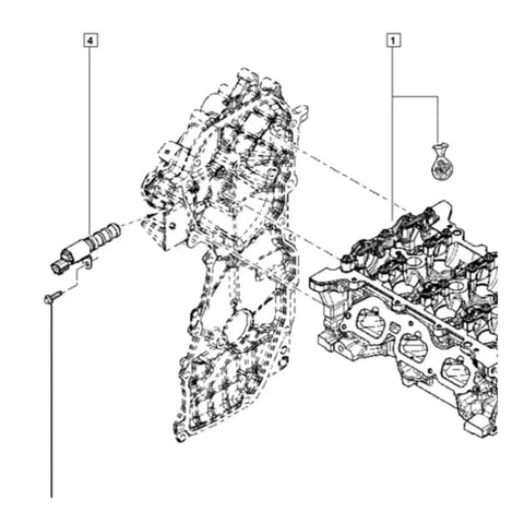 Diagram of Camshaft VVT Solenoid Valve for Nissan Qashqai 2013 2018 and Dacia Renault models with labeled components