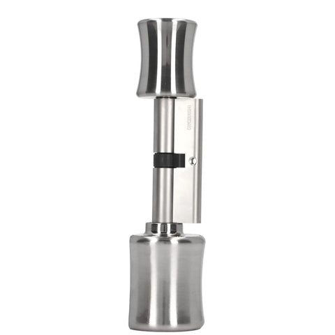 5 In 1 Smart Door Lock For Wooden Doors Offers Dope Keyless Entry With App And Bluetooth Tech To Secure Your Pad Featuring Password And RF Card Access And Magnetic Key Support Plus Emergency Power Interface For No Sweat Unlocking And Peak Home Security - brushed stainless steel locked cylinder.