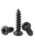 Self Tapping Wood Screw Set Black Mini Cross Head Pan Screws For DIY Quick Fixes On Small Wood Projects And Eyewear Repairs Sizes M1 To M4 10 To 50 Pcs Deep Threads With Strong Hold Dope Pick shown in close view.
