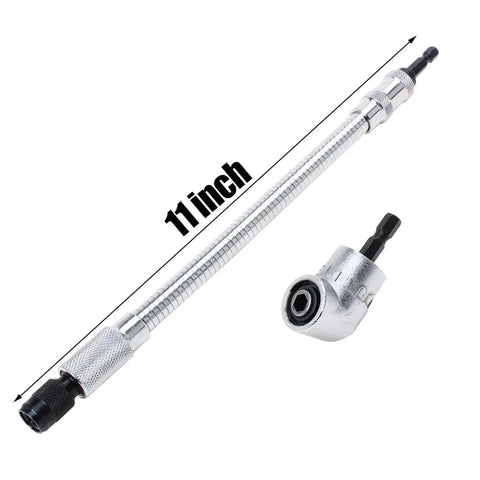11.5 Inch Flexible Drill Bit Extension With Right Angle Adapter Magnetic Quick Change Hex Shank for Tight Spaces and Hard to Reach Corners