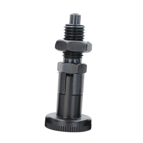 Heavy Duty Spring Plunger Knob For Mechanical Devices With Carbon Steel Self Locking Action Stable Rotation Beefy Indexing And Locking Pin Accessory The Go To Jig And Fixture Component M16X1.5 showing side view
