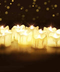12 Pack Flameless Tea Lights With Timer Auto On For 6 Hours, Off 18 Hours Everyday, Battery Operated, White Base, Warm Glow