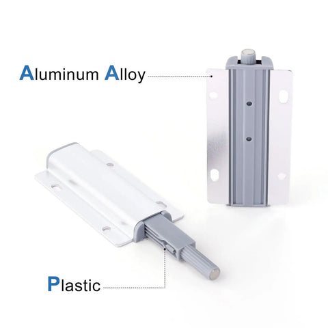 16 Piece Aluminum Alloy And Plastic Cabinet Door Catch Set Magnetic Closer For Wardrobe And Furniture Push To Open Latch