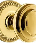 Newport Plate Double Dummy Door Set With Circulaire Knob Polished Brass Solid Forged Brass Construction Pre Mounted Knobs And Levers
