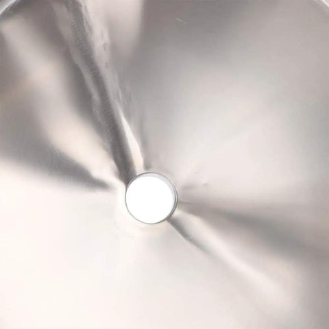 Close-up view of the interior of Heavy Duty 30L Stainless Steel Hopper Flows Liquids And Pastes Dang Smooth For No Fuss Commercial Filling Line Production With Killer Performance.