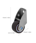 Fixed Caster Wheels Inch 6pcs Rubber for Furniture and Carts, 4.6cm metal holder with a rubber wheel, ideal for silent operation.