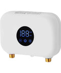 Electric Instant Hot Water Wall Mounted Compact Tankless Water Heater with Digital Display and Brass Connectors