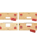 No Sweat Bamboo Router Jig For Door Latch And Deadbolt Installation Includes Straight Up Precision A And B Templates. Four jig pieces.
