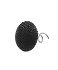 Heavy Duty Linen Head Twist Pins 30 Pack Black Fabric Ruffle Grips For Bedskirt Sofa Curtain Upholstery close-up image of black fabric pin.