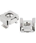35 Pack M4 Cage Nuts Forged From Solid Carbon Steel With Protective Nickel Plating Fast Server Rack Cabinet Hook Up Kit, two nuts shown.