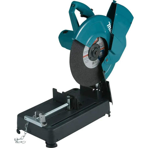 Beast 14 Inch Cut Off Saw With 15 Amp Motor And 3800 RPM For Heavy Duty Cuts Adjustable Spark Guard Two Stage Lock Off Button And 45 Degree Fence Up To 3 Locations For Sharp Accurate Material Bevels