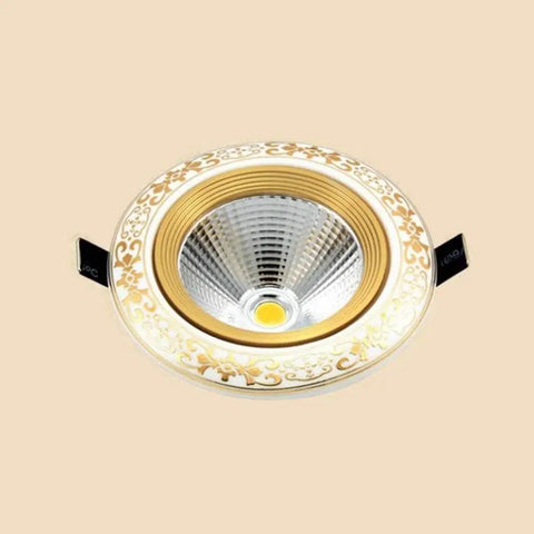 Recessed Lighting Housing Trim Kits Commercial Recessed Led Downlights Pattern Energy Saving Embedded Spotlights Hotel Aisle Household Lighting Ceiling Panel Silver 5w_Cool White with gold trim design.