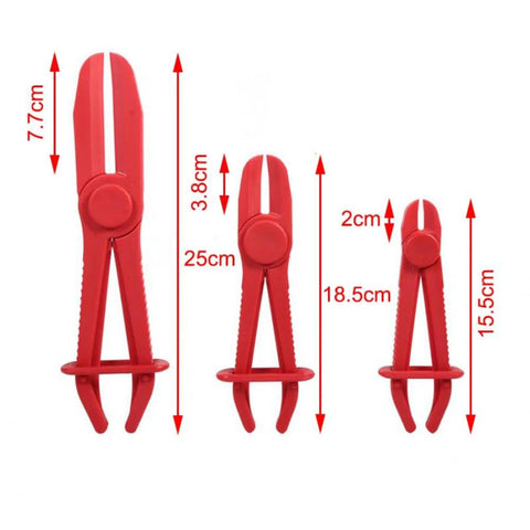 3 Piece Hose Pinch Off Pliers Set Durable Nylon Non Conductive Clamp Pliers With Adjustable Jaw Opening For Automotive Hoses