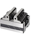 Heavy Duty CNC Concentric Turntable Vise Rock Solid Self Centering Bench Clamp with precision jaws for machining tasks.
