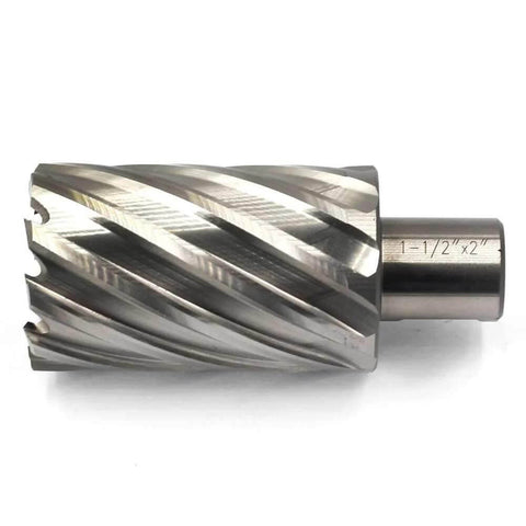 Annular cutter with Weldon shank, 1-1/2 in cutting diameter, HSS, silver metal