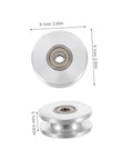 Aluminum Alloy U Groove Pulley Wheel For Gym Cable Systems Double Bearing Beefed-Up Noiseless Roller Compact Fitness Accessory For Weight Lifting Smooth Quiet Performance For Everyday Sessions, 5.1cm x 2.1cm