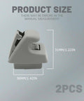 Heavy Duty Sun Visor Clip Replacement For Cars 2 Pack Durable ABS Bracket with size measurements labeled.