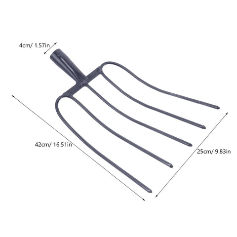 Handheld Manure Fork For Home Gardening And Lawn Cleanup, Versatile Grass Fork Tool For Manure And Grass Areas dimensions shown