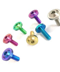 Pro Grade Titanium Torx Flange Bolts M8 X 35MM Tough As Nails Heavy Duty Button Head Screws in various colors.