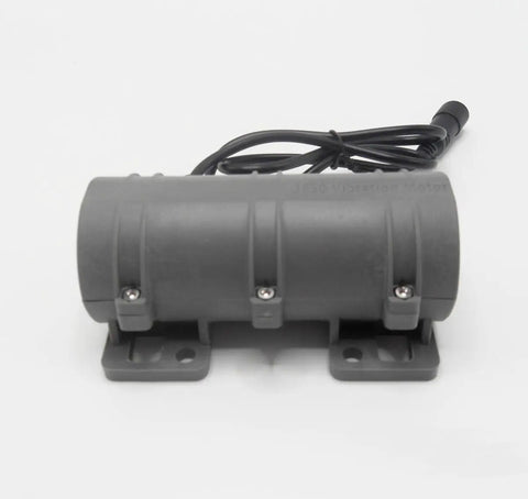 24V Vibration Motor With 110V Adjustable Speed Power Adapter 3800 RPM Shaker Motor For Massage Beds And Vibration Chairs Beefy Quiet Easy Install For Home Use, gray cylindrical motor with mounting feet and cord