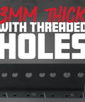 3mm thick rugged steel rack rail set for 4U rack size with pre threaded cold rolled steel construction showing threaded holes.