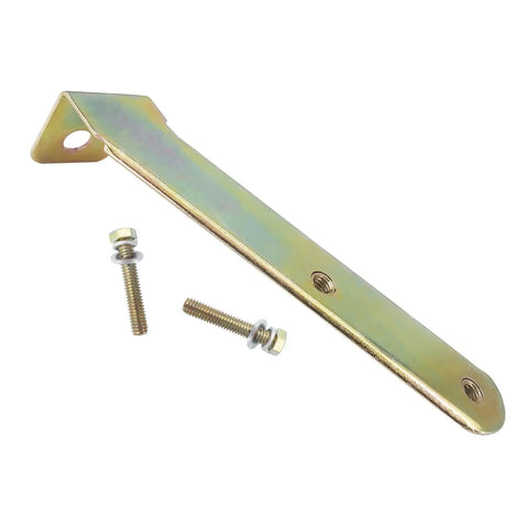 Heavy Duty Brass Brake Proportioning Valve Delivers Slick Stopping Power For Front Disc And Rear Drum Brakes Perfect For Classic Chevy Buick Rides With Zero Hassle Install, showing a metal bracket with bolts.