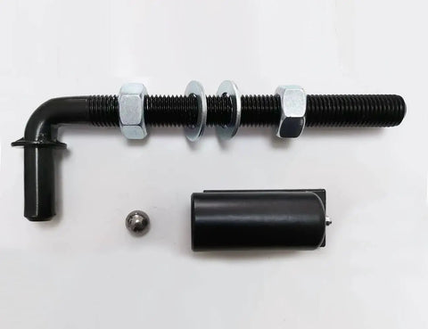 Built Like A Tank Universal Steel J Bolt Gate Hinge Smooth Swing Pivot with Ball Bearings rust proof black parts and fasteners.