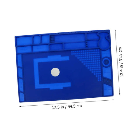 Insulated Magnetic Work Mat For Electronics Repair, Antistatic Soldering Pad, High Temperature Silicone Pad; 17.5x12.4 inches