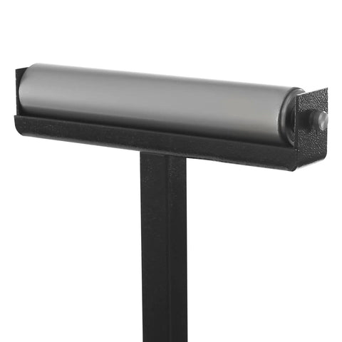 Rock Solid Rolling Planer Stand Handles 550 Lbs Heavy Duty Power Tool Workstation with extension roller close-up view.