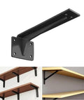 Beefy Heavy Duty Shelf Brackets 150 To 500mm Black Steel L Shaped Wall Mount For Shelves Floating Bookcase DIY Kitchen Garage 36 Kg Per Pair