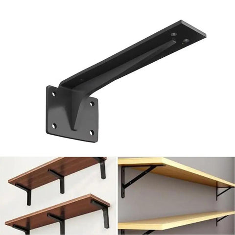 Beefy Heavy Duty Shelf Brackets 150 To 500mm Black Steel L Shaped Wall Mount For Shelves Floating Bookcase DIY Kitchen Garage 36 Kg Per Pair