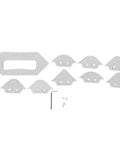 Solid Core Router Templates Kit For Woodworking Dead Simple Corner Radius Jig And Letter Trim Guide Top Tier Chamfer Profile Template Set. Metal radius guides and screws set.