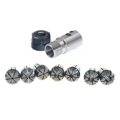 Heavy Duty Collet Chuck Motor Shaft Extension Rod For CNC And Milling Machines with collets and nut.