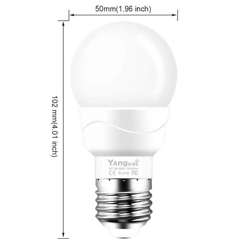 RGB Color Changing LED Bulbs With Remote, 40W Equivalent, E26 Base, Dimmable Vibe Lighting, dimensions view
