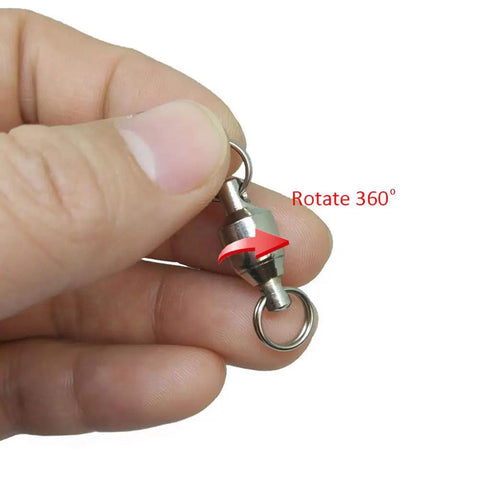 7LB Ball Bearing Swivel Fishing Gear With Stainless Steel Split Ring Connectors For Saltwater 50 Pack Corrosion Resistant Copper Body Easy Clip And Spin Action Heavy Duty Tackle For Smooth Casts And Tangle Free Lines, hand-held swivel