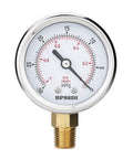 BPSSDI vacuum pressure gauge, 2.5-inch dial, 30 inHg range, 1/4-inch NPT lower mount, 304 stainless steel case