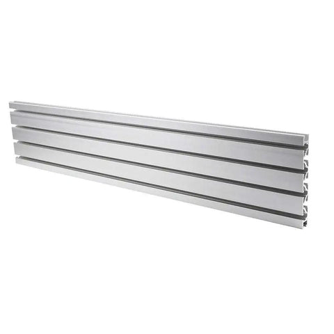 Top Tier 15X120 Aluminum Extrusion Profile With Sleek Anodized T Slot Grooves For Smooth CNC Axis Mounting and Badass 3D Printer Workbenches Built From Heavy Duty 6063 Alloy Stock, five pieces stacked.