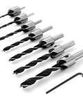 Mesee 7-piece HSS countersink drill bit set with 3–10 mm bits and hex key