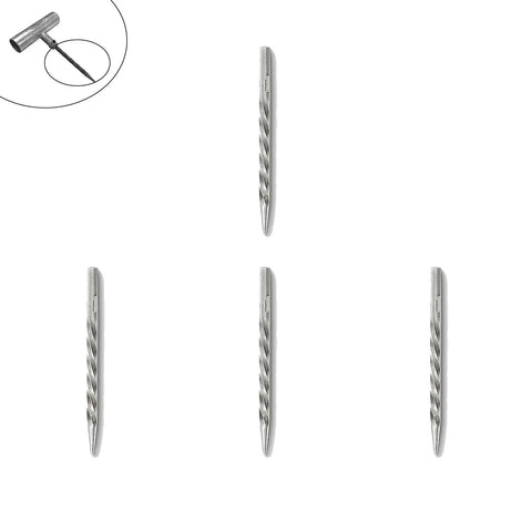 4 Pack Tire Reamer Drill Bits Probes For Puncture Repair showing four steel spirals for plugging car tire punctures.